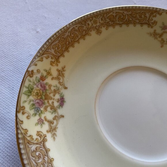Noritake Occupied Japan Floral Gold Trim Saucer Plate - Picture 4 of 6